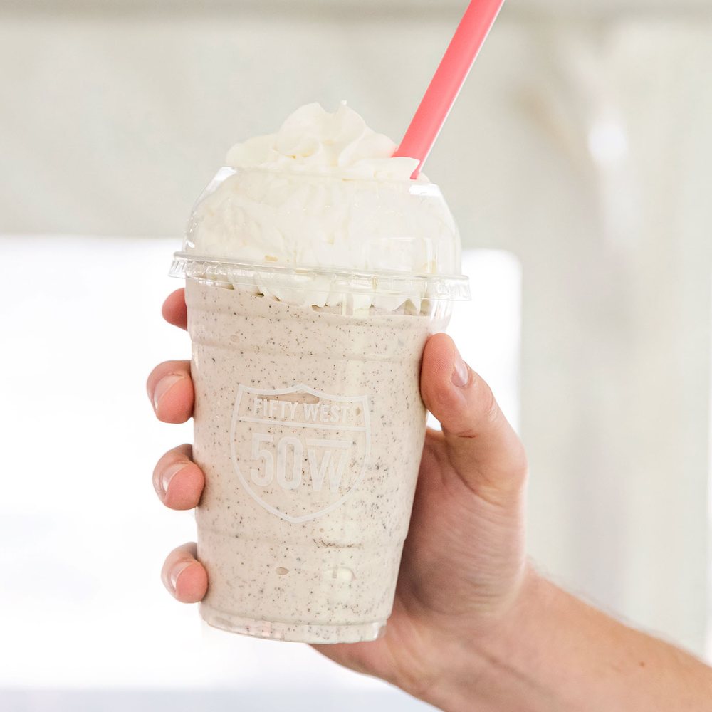 Fifty West cookies and cream milkshake