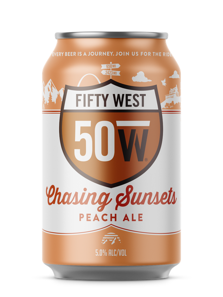 Fifty West Chasing Sunsets Peach Ale can