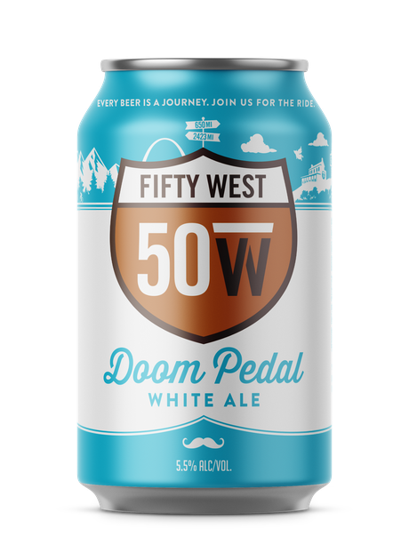 Fifty West Doom Pedal White Ale can